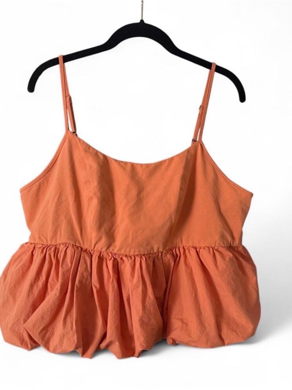 Maeve Orange Peplum Camisole with Adjustable Straps size 1X